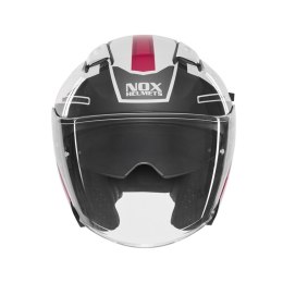 NOX KASK OTWARTY JET Z BLENDĄ N130 EKTO KOLOR BIAŁY/RÓŻOWY ROZMIAR L