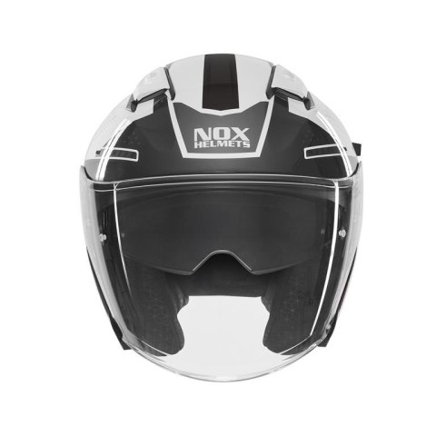 NOX KASK OTWARTY JET Z BLENDĄ N130 EKTO KOLOR CZARNY/BIAŁY ROZMIAR L