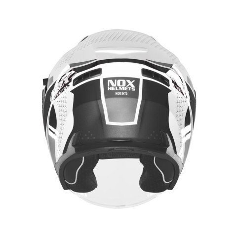 NOX KASK OTWARTY JET Z BLENDĄ N130 EKTO KOLOR CZARNY/BIAŁY ROZMIAR L