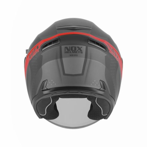 NOX KASK OTWARTY JET Z BLENDĄ N130 EKTO KOLOR CZERWONY/CZARNY MAT ROZMIAR L
