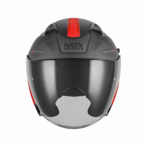 NOX KASK OTWARTY JET Z BLENDĄ N130 EKTO KOLOR CZERWONY/CZARNY MAT ROZMIAR M