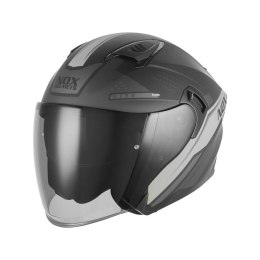 NOX KASK OTWARTY JET Z BLENDĄ N130 EKTO KOLOR SREBRNY/CZARNY MAT ROZMIAR L