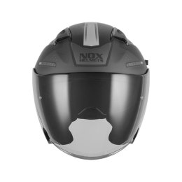 NOX KASK OTWARTY JET Z BLENDĄ N130 EKTO KOLOR SREBRNY/CZARNY MAT ROZMIAR S