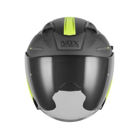 NOX KASK OTWARTY JET Z BLENDĄ N130 EKTO KOLOR ŻÓŁTY FLUO/CZARNY MAT ROZMIAR M