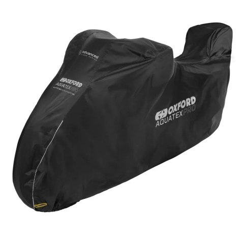 OXFORD AQUATEX PRO POKROWIEC WODOODPORNY NA MOTOCYKL Z MIEJSCEM NA KUFER CENTRALNY KOLOR CZARNY ROZMIAR S