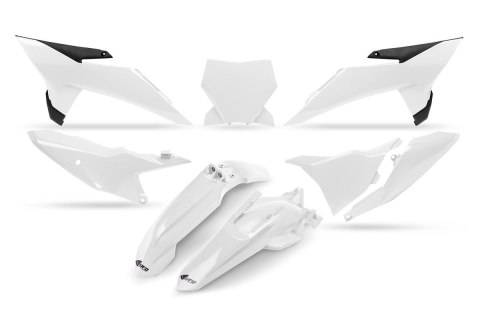 UFO 2025/11 KOMPLET PLASTIKÓW Z OSŁONĄ LAMPY KTM SX 85 '25-'26 KOLOR BIAŁY