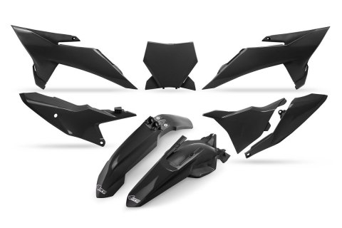UFO 2025/11 KOMPLET PLASTIKÓW Z OSŁONĄ LAMPY KTM SX 85 '25-'26 KOLOR CZARNY