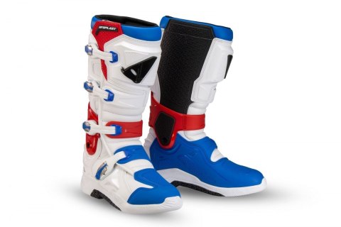 UFO BUTY XANDER CROSS / OFFROAD Z ZAWIASEM KOLOR BIAŁY NIEBIESKI CZERWONY ROZMIAR 45