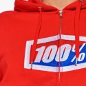 100 PROCENT BLUZA NA ZAMEK OFFICIAL ZIP HOODIE FLEECE RED KOLOR CZERWONY ROZMIAR S