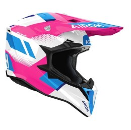 AIROH KASK CROSS / ENDURO / ATV / QUAD WRAAAP VISION KOLOR BIAŁY/NIEBIESKI/RÓŻOWY ROZMIAR M