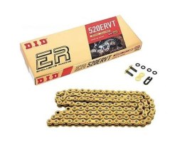 DID ŁAŃCUCH NAPĘDOWY 520ERVT-104 (104 OGNIW) X-RING (ZŁOTY) (OTWARTY + ZAPINKA)