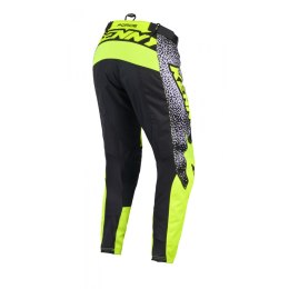 KENNY RACING SPODNIE CROSS/ENDURO FORCE PIXEL WHITE NEON YELLOW KOLOR BIAŁY/ŻÓŁTY FLUO ROZMIAR M (32)