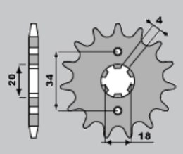 PBR ZĘBATKA PRZEDNIA 273 13 18NC HONDA XL 200R 81-83, XR 200R (ŁAŃC. 520) (MADE IN ITALY)