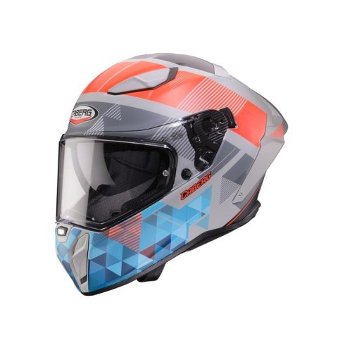 CABERG KASK INTEGRALNY Z BLENDĄ MODEL DRIFT EVO II PRISM KOLOR SZARY/CZERWONY FLUO/NIEBIESKI MAT ROZMIAR M