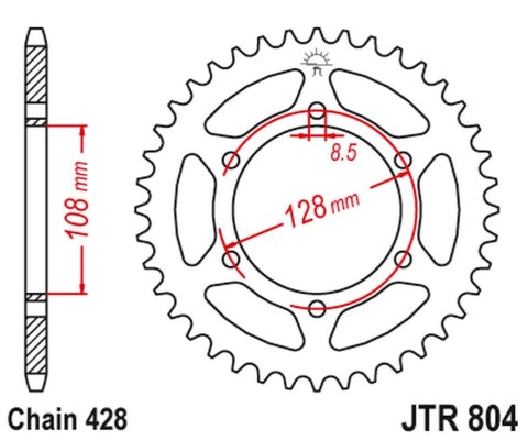 JT ZĘBATKA TYLNA 902 42 SUZUKI TS 100/125 '82-84, DR 100 '83-90 (90242JT) (ŁAŃC. 428)