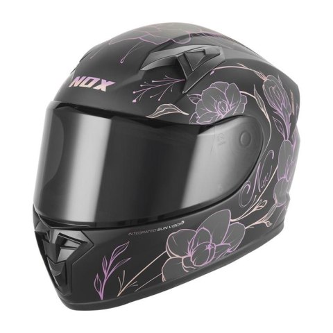 NOX KASK INTEGRALNY (FULL FACE) N731 SPRING KID / JUNIOR (DZIECIĘCY) KOLOR CZARNY MAT/RÓŻOWY ROZMIAR S