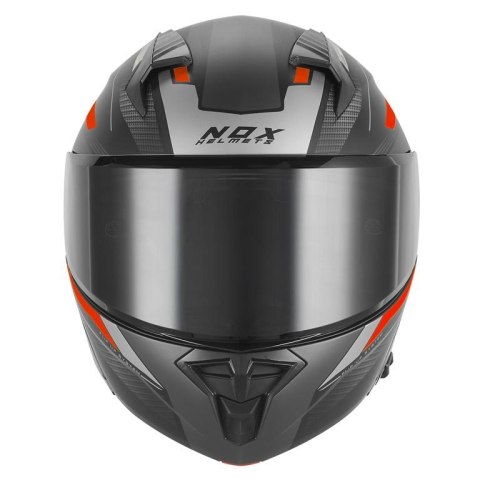NOX KASK SZCZĘKOWY (FLIP-UP) Z BLENDĄ N968 SHIFT KOLOR CZARNY/CZERWONY MAT ROZMIAR M