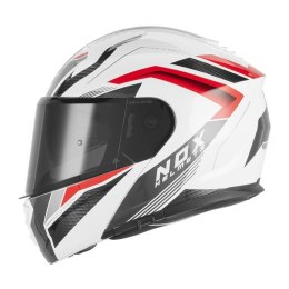 NOX KASK SZCZĘKOWY (FLIP-UP) Z BLENDĄ N968 SHIFT KOLOR CZARNY/CZERWONY/BIAŁY ROZMIAR L