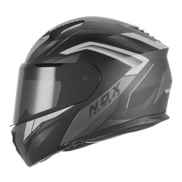 NOX KASK SZCZĘKOWY (FLIP-UP) Z BLENDĄ N968 SHIFT KOLOR CZARNY/SREBRNY MAT ROZMIAR L