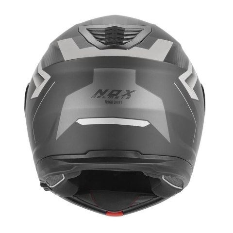 NOX KASK SZCZĘKOWY (FLIP-UP) Z BLENDĄ N968 SHIFT KOLOR CZARNY/SREBRNY MAT ROZMIAR XL