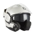 NOX PREMIUM KASK SZCZĘKOWY FLIP-BACK (SZCZĘKA DO TYŁU) Z BLENDĄ SPINNER KOLOR BIAŁY POŁYSK ROZMIAR XS