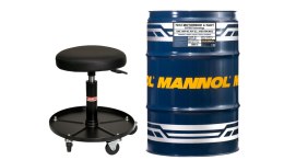 MANNOL OLEJ SILNIKOWY 4T MOTORBIKE 10W40 60L ESTER + MA2 SYNTETYK (7812) (API SN) - BECZKA 60L ZESTAW PROMOCYJNY Z KRZESŁEM WARS