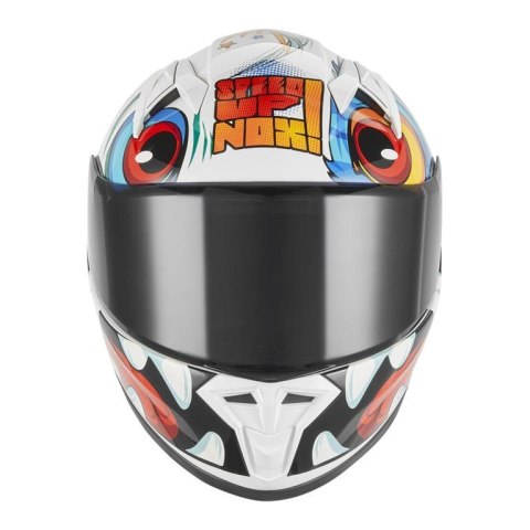 NOX KASK INTEGRALNY (FULL FACE) N731 SCRAPPY KID / JUNIOR (DZIECIĘCY) KOLOR BIAŁY/CZARNY/NIEBIESKI ROZMIAR M