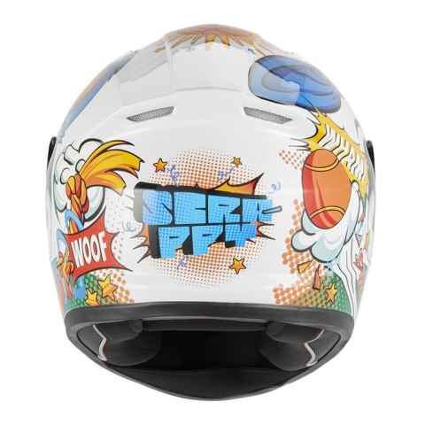 NOX KASK INTEGRALNY (FULL FACE) N731 SCRAPPY KID / JUNIOR (DZIECIĘCY) KOLOR BIAŁY/CZARNY/NIEBIESKI ROZMIAR M