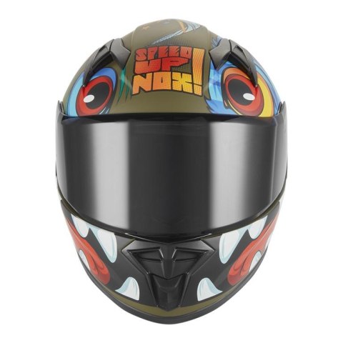 NOX KASK INTEGRALNY (FULL FACE) N731 SCRAPPY KID / JUNIOR (DZIECIĘCY) KOLOR ZIELONY (KHAKI)/CZARNY/NIEBIESKI MAT ROZMIAR L