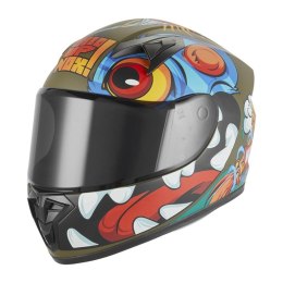 NOX KASK INTEGRALNY (FULL FACE) N731 SCRAPPY KID / JUNIOR (DZIECIĘCY) KOLOR ZIELONY (KHAKI)/CZARNY/NIEBIESKI MAT ROZMIAR M