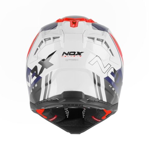 NOX KASK OFF ROAD / CROSS N634 STORM KOLOR BIAŁY/NIEBIESKI/CZERWONY ROZMIAR L