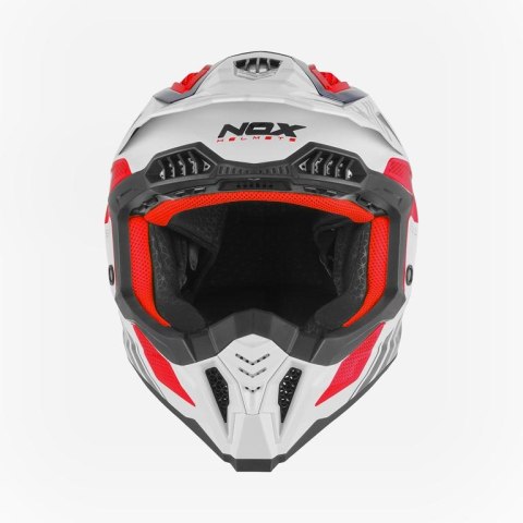 NOX KASK OFF ROAD / CROSS N634 STORM KOLOR BIAŁY/NIEBIESKI/CZERWONY ROZMIAR XXL