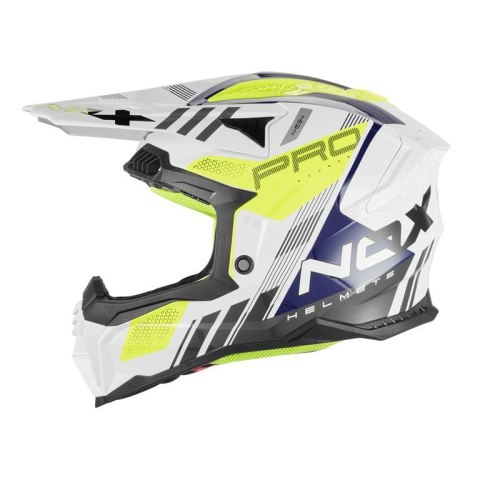 NOX KASK OFF ROAD / CROSS N634 STORM KOLOR BIAŁY/NIEBIESKI/ŻÓŁTY FLUO ROZMIAR L