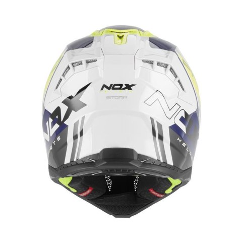 NOX KASK OFF ROAD / CROSS N634 STORM KOLOR BIAŁY/NIEBIESKI/ŻÓŁTY FLUO ROZMIAR XL