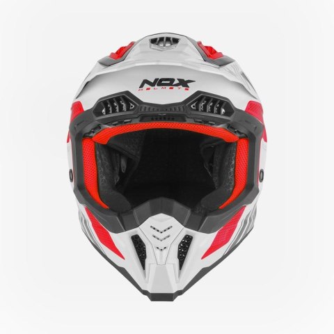 NOX KASK OFF ROAD / CROSS N634 STORM KOLOR CZERWONY/BIAŁY ROZMIAR M