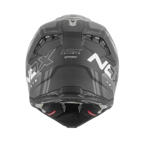 NOX PROMOCJA KASK OFF ROAD / CROSS N634 STORM KOLOR SREBRNY MAT/CZARNY ROZMIAR L