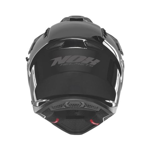 NOX KASK OFFROAD / TRAIL DUOSPORT (DUAL) N350 SOLID Z SZYBKĄ I BLENDĄ KOLOR CZARNY POŁYSK ROZMIAR XXL