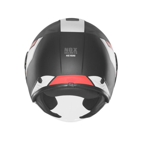 NOX KASK OTWARTY JET Z BLENDĄ N182 ROUND KOLOR CZARNY MAT/CZERWONY ROZMIAR S