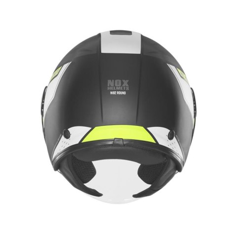 NOX KASK OTWARTY JET Z BLENDĄ N182 ROUND KOLOR CZARNY MAT/ŻÓŁTY FLUO ROZMIAR L