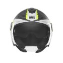 NOX KASK OTWARTY JET Z BLENDĄ N182 ROUND KOLOR CZARNY MAT/ŻÓŁTY FLUO ROZMIAR M