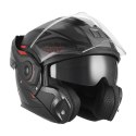 NOX PREMIUM KASK SZCZĘKOWY FLIP-BACK (SZCZĘKA DO TYŁU) Z BLENDĄ SPINNER ARK KOLOR CZARNY MAT/CZERWONY ROZMIAR M
