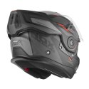 NOX PREMIUM KASK SZCZĘKOWY FLIP-BACK (SZCZĘKA DO TYŁU) Z BLENDĄ SPINNER ARK KOLOR CZARNY MAT/CZERWONY ROZMIAR M