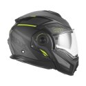 NOX PREMIUM KASK SZCZĘKOWY FLIP-BACK (SZCZĘKA DO TYŁU) Z BLENDĄ SPINNER ARK KOLOR CZARNY MAT/ŻÓLTY FLUO ROZMIAR L