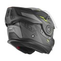 NOX PREMIUM KASK SZCZĘKOWY FLIP-BACK (SZCZĘKA DO TYŁU) Z BLENDĄ SPINNER ARK KOLOR CZARNY MAT/ŻÓLTY FLUO ROZMIAR L