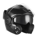 NOX PREMIUM KASK SZCZĘKOWY FLIP-BACK (SZCZĘKA DO TYŁU) Z BLENDĄ SPINNER KOLOR CZARNY MAT ROZMIAR M