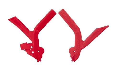 RACETECH (RTECH) OSŁONY RAMY (KOMPLET) BI-MATERIAL SUPER GRIP BETA RR 250 / 300 / 350 / 390 / 430 / 480 '24, KOLOR CZERWONY