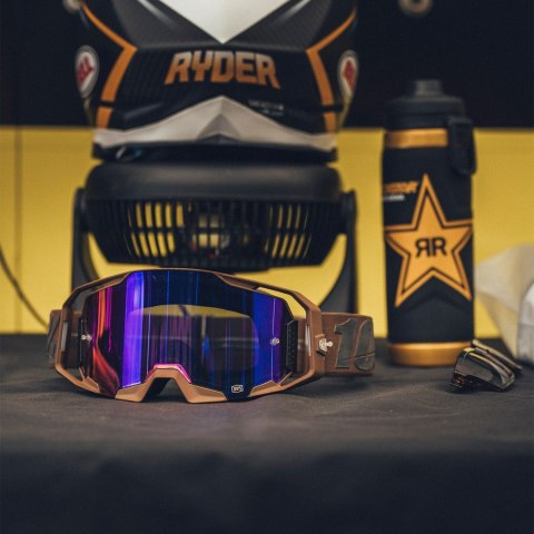 100 PROCENT GOGLE ARMATIC SALCEDO - PURPLE MIRROR LENS - KOLOR BRĄZOWY/CZARNY - SZYBKA FIOLETOWE LUSTRO