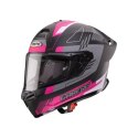 CABERG KASK INTEGRALNY ROXTER COLT KOLOR CZARNY MAT/BIAŁY/FUKSJA (INTENSYWNY ODCIEŃ RÓŻOWEGO) ROZMIAR M