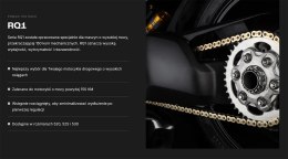 TSUBAKI ŁAŃCUCH NAPĘDOWY 520 RQ1 120 PROFESSIONAL ROAD X-RING CHAIN KOLOR ZŁOTO CZARNY G&B (120 OGNIW, OTWARTY ZAKUWKA W ZESTAWI