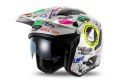 UFO KASK SHERATAN JET / TRIAL Z BLENDĄ PRZECIWSŁONECZNĄ KOLOR SREBRNY Z KOLOROWYMI APLIKACJAMI UFO ROZMIAR XL - KOLEKCJA 2025/20